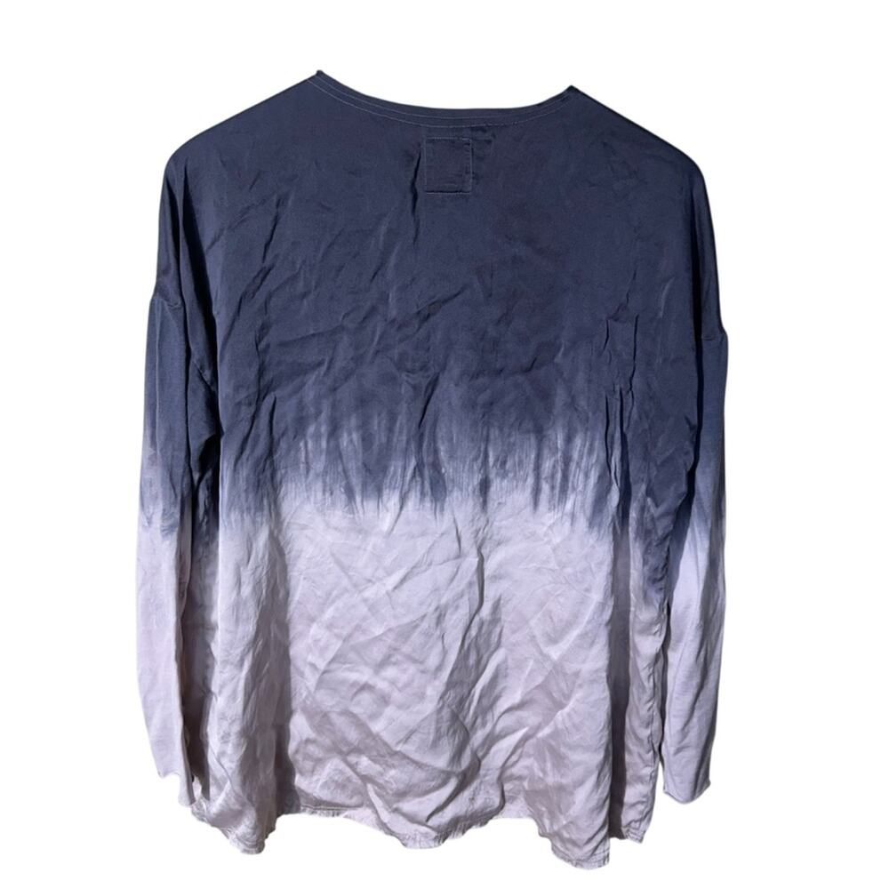 Go Silk Button Front Ombre Top Size Small - Picture 2 of 7